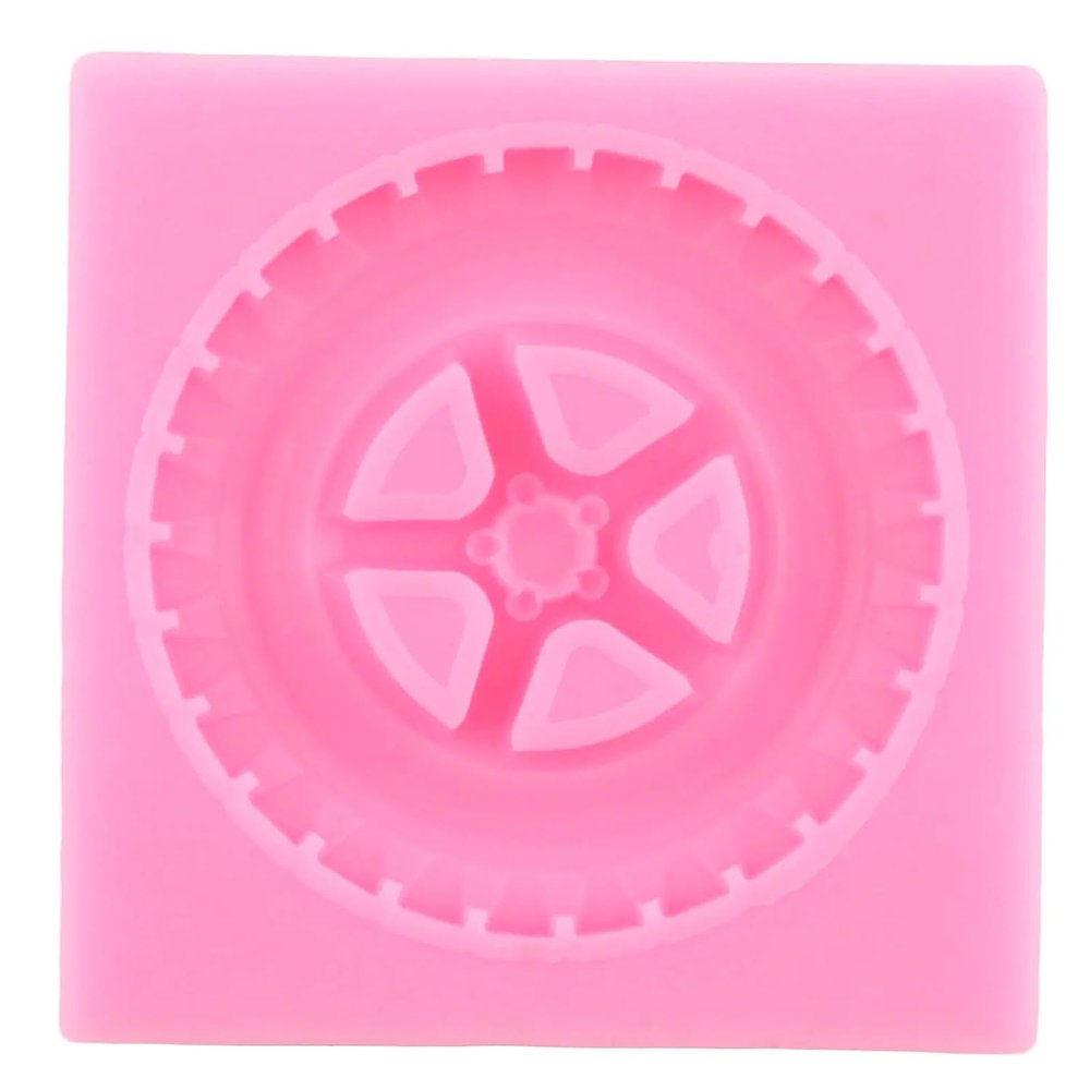 Fondant Mold for Cake,Round Tire Fondant Mold Truck Wheel Silicone Molds Steampunk Gear Candy Resin Clay Mould Cake Decorating Tools Chocolate Moulds 6.7x6.7cm