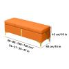 Bedroom Storage Bench, Storage Benches for Entryway, Bench for Living Room, Stable and Durable Wooden Frame, Load-bearing Iron Feet Support, PU Fabric, Suitable for Bedroom and Living Room(White,100*4 view 2