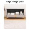 Bedroom Storage Bench, Storage Benches for Entryway, Bench for Living Room, Stable and Durable Wooden Frame, Load-bearing Iron Feet Support, PU Fabric, Suitable for Bedroom and Living Room(White,100*4 view 3