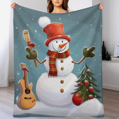 Throw Blanket for Bed Lightweight Christmas Snowman Flannel Blanket Soft Cozy Couch Blanket with Plush Warm Blanket for Sofa Bed All Seasons 30"*40"76 * 100cm