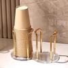 Elegant Acrylic Cup Holder Disposable Cup Storage Organizer Home Coffee Tea Cup Rack Stylish Storage Solution (Gold, 2 Seat) view 2