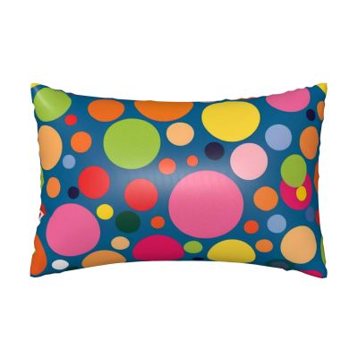 Colorful Polka Dots Personalized Printed Faux Silk Hair Care Pillowcase 20 x 30 Inch Soft Breathable Home Pillowcase Single Pack