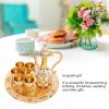 Vintage Wine Pot Set with Tray and Cups, European Retro Coffee Pot Kit, Exquisite Carving, Zinc Alloy, Ideal for Wine Cabinets and Bar Counters (Gold White) view 4