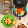 3 Pack Air Fryer Silicone Liners for 5 QT or Bigger, Reusable Food Grade Silicone Airfryer Liners Pot Baking Basket Accessories Replacement of Flammable Disposable Parchment Paper Top 8.7 inch view 4