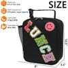 GYEUKHAM Insulated Lunch Bag for Women Girl Teen large Insulated Kid Lunch Bag,Large Reusable Cute Cooler Bag for School Work Picnic,Black Alphabet view 3