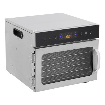 Food-Dehydrator Machine 6 Stainless Steel Trays, Small Jerky Dehydrator, 190F Mushroom Dehydrator, Meat dehydrator for Herbs Veggies, Dog Treats