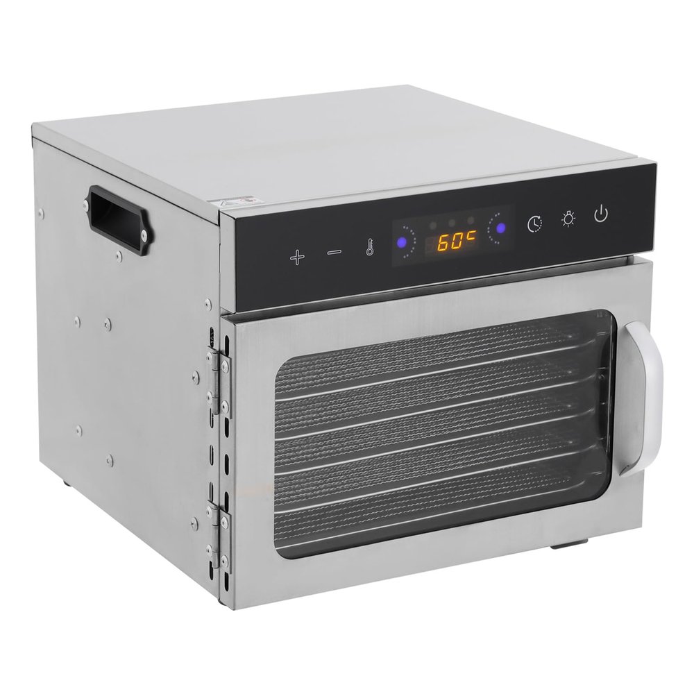 Food-Dehydrator Machine 6 Stainless Steel Trays, Small Jerky Dehydrator, 190F Mushroom Dehydrator, Meat dehydrator for Herbs Veggies, Dog Treats