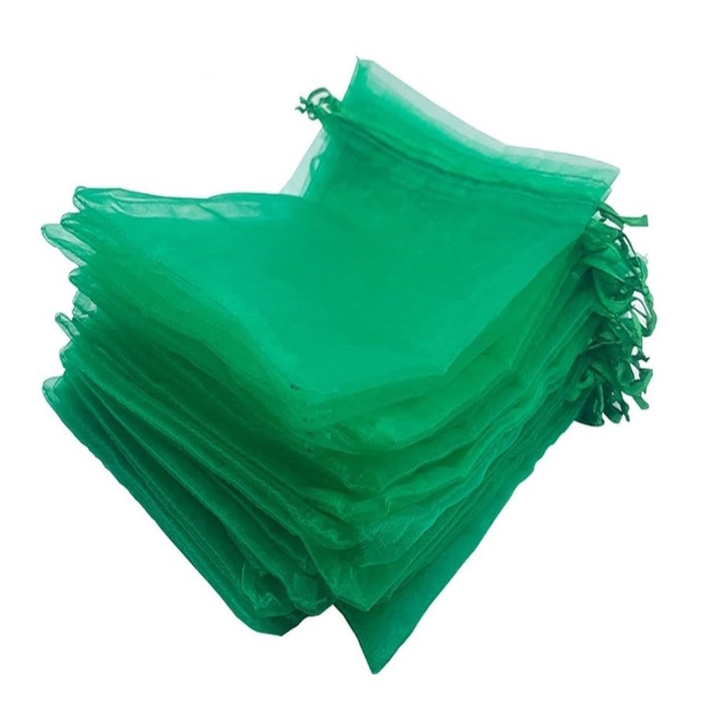 CLENEA 100PCS Grapes Fruit Protection Bags Garden Mesh Bags Agricultural Orchard Control mesh Vegetable Bags(Dark Green,10 x 15 cm)
