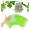 CLENEA 100PCS Grapes Fruit Protection Bags Garden Mesh Bags Agricultural Orchard Control mesh Vegetable Bags(Dark Green,10 x 15 cm) view 2