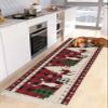 Tassel Hand Woven Area Rug Christmas Red Black Plaid Reindeer Xmas Tree Silhouette Entryway Rugs Washable Throw Mat,Tassel Carpets for Livingroom Kitchen Bedroom Dorm Decor 2x4 Ft view 2