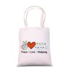 MNIGIU Funny Mahjong Tote Bag Mah-jong Lover Gift Peace Love Mahjong Board Game Fan Gift view 1