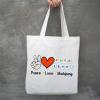 MNIGIU Funny Mahjong Tote Bag Mah-jong Lover Gift Peace Love Mahjong Board Game Fan Gift view 3