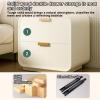 LoKori Nightstand Side Table with Metal Handles, Soild Wood Bedside Table with 2 Storage Drawers,Leather Finish End Table for Bedroom,Living Room Organizer,D,40cm view 4