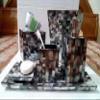 Black Mother of Pearl Bath Set I Mother of Pearl (MOP) Bathroom Accessories I Royal Bathroom Kit I Set of 6 Piece Bath Decor Set I Mother of Pearl Dustbin Box I Toothbrush Holder view 1