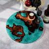 16" Live Edge Epoxy Resin Lazy Susans, Round Wooden Rotating Display Stand, Wooden Rotating Tray Organizer, 16 "W x 1 "H x 16 "D, Resin Lazy Susans Turntable for Dining Table (Blue) view 4