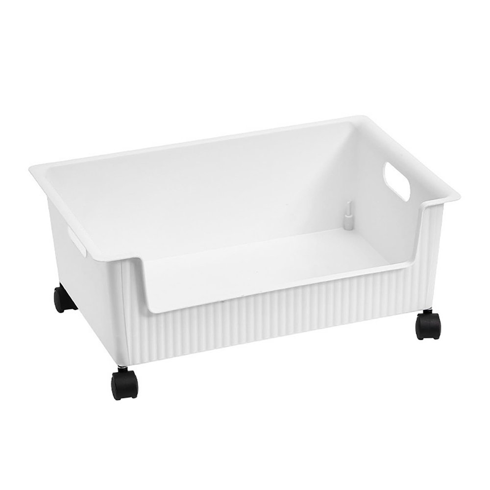 Book Storage Box With Pulley Student Dormi Under The Table Backpack Storage Box Desktop Storage Basket To Organize Classroom Book Box Storage Boxes Storage Boxes (White)