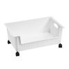 Book Storage Box With Pulley Student Dormi Under The Table Backpack Storage Box Desktop Storage Basket To Organize Classroom Book Box Storage Boxes Storage Boxes (White) view 1