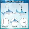 CTOHN 12-Piece Shark Shower Curtain Hooks for Bathroom view 4