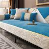 Sofa Cover Chenille Non-Slip Sofa Slipcovers L/U Shape Modern Style Couch Cushion Covers Machine Washable (Dark Blue,70 * 150cm) view 1