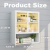 CBNTKI Metal Bathroom Cabinet Wall Mounted,Hanging Medicine Cabinets with 2 Glass Doors,White 3-Tier Over The Toilet Wall Storage Cabinet,Wall Cabinet for Bathroom Laundry Room Kitchen view 2