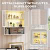 CBNTKI Metal Bathroom Cabinet Wall Mounted,Hanging Medicine Cabinets with 2 Glass Doors,White 3-Tier Over The Toilet Wall Storage Cabinet,Wall Cabinet for Bathroom Laundry Room Kitchen view 4