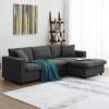 100" L-Shape Reversible Sectional Sofa with Convertible Ottoman, Furniture Sleeper Corner Couch with 2 Free Pillows, Modern Upholstered Sectional Couches for Living Room, Apartment, Office (Grey) view 1
