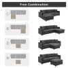 100" L-Shape Reversible Sectional Sofa with Convertible Ottoman, Furniture Sleeper Corner Couch with 2 Free Pillows, Modern Upholstered Sectional Couches for Living Room, Apartment, Office (Grey) view 3