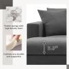 100" L-Shape Reversible Sectional Sofa with Convertible Ottoman, Furniture Sleeper Corner Couch with 2 Free Pillows, Modern Upholstered Sectional Couches for Living Room, Apartment, Office (Grey) view 4