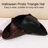 Colonial Styles Tricorn Hat PU Leather Pirate Hat Collection Hats Medieval Pirate Hat Funny Party Hat for Theme Party view 4