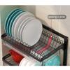 5JJJLOOOPP Black 201 Stainless Steel Kitchen Wall Mounted Dish Rack Drain Rack-2 Tier/3 Tier. (Size: 3 Tier) (Size: 3 Tier) view 4