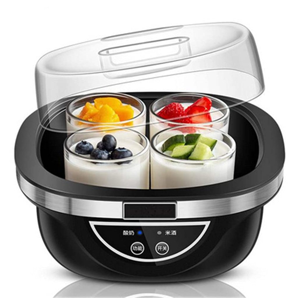 5JJJLOOOPP Automatic Yogurt Machine - Automatic Yogurt Maker Machine 7 Glass Greek Jars Customized for Your Taste and Thickness Electric Maker