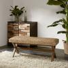 Bench - Mahogany Wood & Water Hyacinth, 45" Casual Entryway Bench view 1