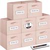artsdi Fabric storage cubes (Set of 8) 11 Inch Cube Storage Bin, Cube storage with 8 Labels Window Cards & a Pen, Foldable cube organizer bins,11x11 Storage bin, Cubby Organizer Boxes, Pink view 1