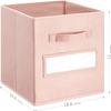 artsdi Fabric storage cubes (Set of 8) 11 Inch Cube Storage Bin, Cube storage with 8 Labels Window Cards & a Pen, Foldable cube organizer bins,11x11 Storage bin, Cubby Organizer Boxes, Pink view 3
