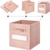 artsdi Fabric storage cubes (Set of 8) 11 Inch Cube Storage Bin, Cube storage with 8 Labels Window Cards & a Pen, Foldable cube organizer bins,11x11 Storage bin, Cubby Organizer Boxes, Pink view 4