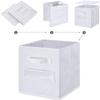 artsdi Fabric storage cubes (Set of 8) 11 Inch Cube Storage Bin, Cube storage with 8 Labels Window Cards & a Pen, Foldable cube Organizer bins,11x11 Storage bin, Cubby Organizer Boxes, White view 4