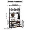 Coat Rack, Hall Tree with Shoe Storage Bench, Entryway Bench with Shoe Storage, Hall Tree for Entryway Storage Bench, Hall Tree with Bench Freestanding, Easy Assembly(White,L66*W30CM/L25.9*W11.8IN) view 2
