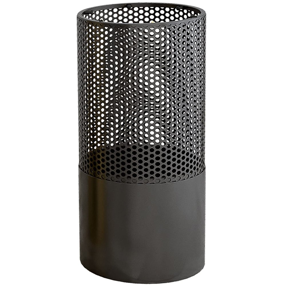 Metal Mesh Umbrella Stand with Hooks - Round Hollow Out Storage Rack for Canes Walking Sticks, Patio Home Front Door Organizer