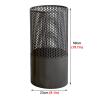 Metal Mesh Umbrella Stand with Hooks - Round Hollow Out Storage Rack for Canes Walking Sticks, Patio Home Front Door Organizer view 2