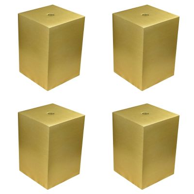 VGGBNG Furniture risers Gold Support Legs Aluminum Alloy Furniture Risers Metal Bed Raisers Solid Sofa Risers for Table Couch Chair, 4 Pcs(4.5 x 4.5 x 3cm)