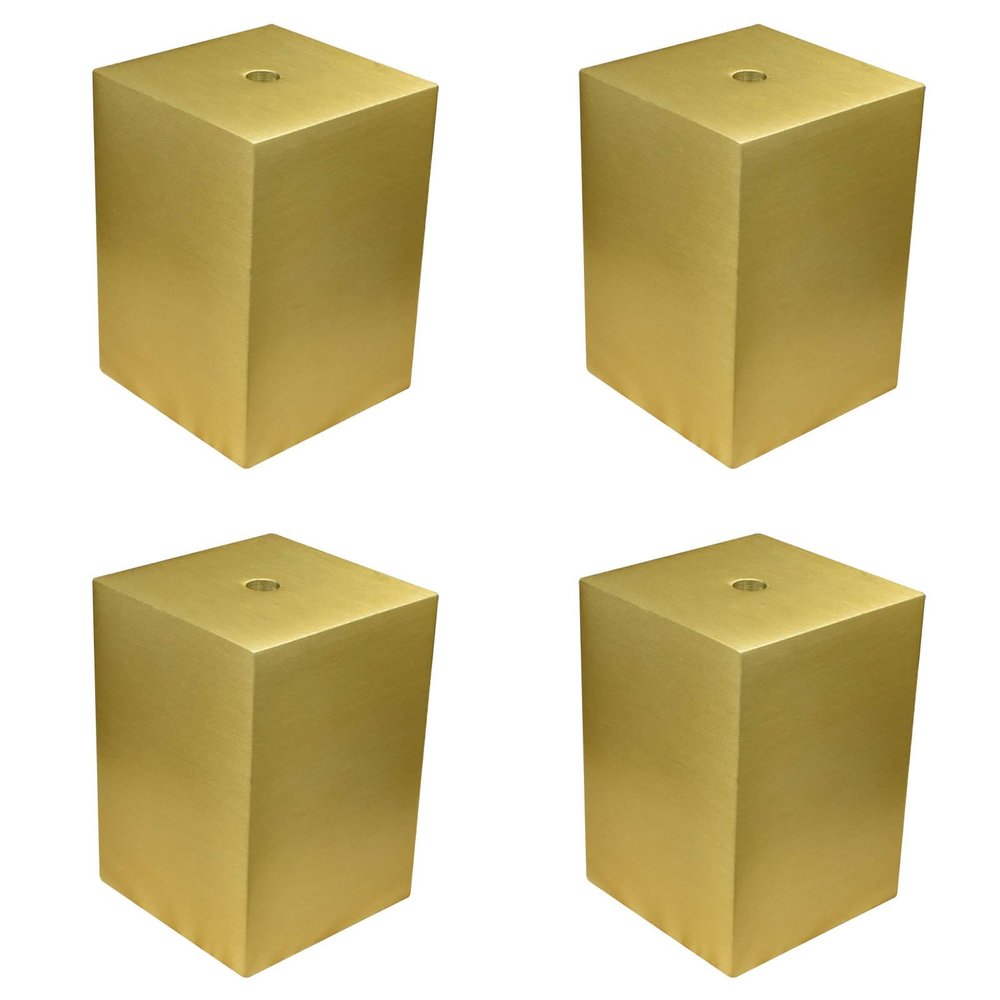 VGGBNG Furniture risers Gold Support Legs Aluminum Alloy Furniture Risers Metal Bed Raisers Solid Sofa Risers for Table Couch Chair, 4 Pcs(4.5 x 4.5 x 3cm)
