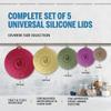 Silicone Lids for Food Storage - 5 Pack - 5 Sizes - Food Grade - Reusable Silicone Bowl Covers for Pots and Pans - Microwave Splatter Cover - Fits Cups, Plates,-Stove, Oven, Fridge, Dishwasher Safe view 2