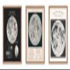 Poster Master 3-Piece Moon Wall Art Set - Lunar Home Decor, Astrological Room Decoration Poster, Black & White Moon Design, Gift for Planetary Astrology Fans, 16x20 Beige Framed view 1