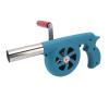 BBQ Fan, Fire Blower Increasing Fire Power, Hand Crank with Detachable for Camping (BLUE) view 2