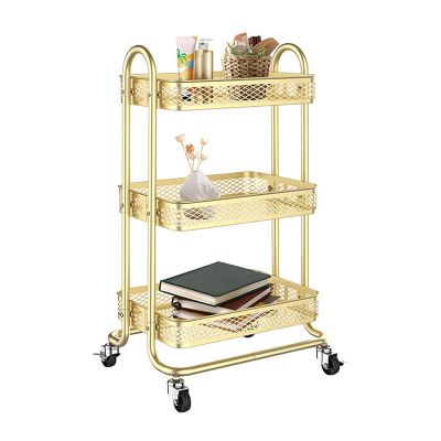 Slim Rolling Storage Cart for,Kitchen Utility Car Folding Trolley, Oxford Fabric, Capacity Camping Trolley,