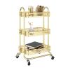 Slim Rolling Storage Cart for,Kitchen Utility Car Folding Trolley, Oxford Fabric, Capacity Camping Trolley, view 1