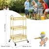 Slim Rolling Storage Cart for,Kitchen Utility Car Folding Trolley, Oxford Fabric, Capacity Camping Trolley, view 3