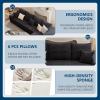 135.4" Corduroy L-Shaped Cloud Couch with Pillows, Modular Sectional Sofa with Chaise, Comfy 4-Seater Sofa with Deep-Seat for Living Room, No Assembly Required (Black, Right-Facing Chaise) view 4