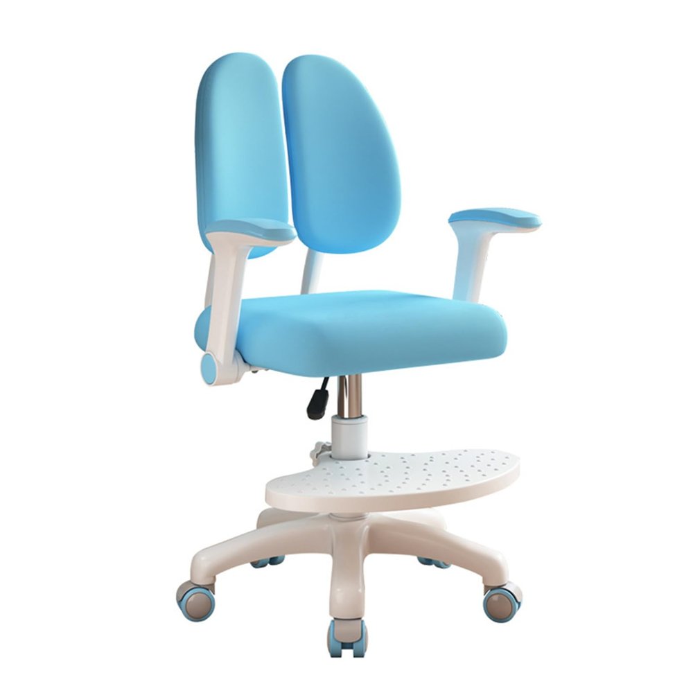 balurukt 2025 Upgraded Children Desk Chair,Height Depth Adjustable Kids Computer Chair with 360 Degree Wheels for Boys Girls Teens Students,Cute Study Chair for Home School Library Office Blue