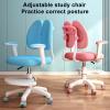 balurukt 2025 Upgraded Children Desk Chair,Height Depth Adjustable Kids Computer Chair with 360 Degree Wheels for Boys Girls Teens Students,Cute Study Chair for Home School Library Office Blue view 2